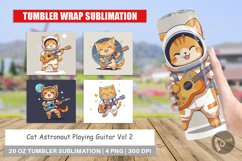 Tumbler Wrap Astronaut Cat with Guitar Product Image 1