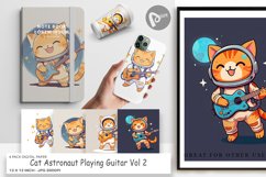 Digital Paper Astronaut Cat with Guitar Product Image 1