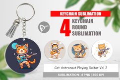 Keychain Astronaut Cat with Guitar Product Image 1