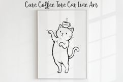 Cute Cat Line Art SVG PNG, Funny Cat Clipart, Minimal Cat. Product Image 1
