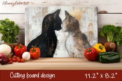 Cute cat love Cutting Board Sublimation Design | cats Product Image 1