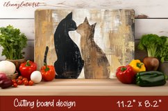 Cute cat love Cutting Board Sublimation Design | cats Product Image 1