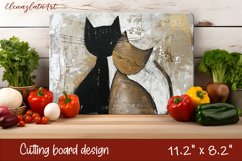 Cute cat love Cutting Board Sublimation Design | cats Product Image 1