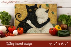 Cute cat love Cutting Board Sublimation Design | cats Product Image 1