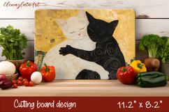 Cute cat love Cutting Board Sublimation Design | cats Product Image 1