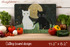 Cute cat love Cutting Board Sublimation Design | cats Product Image 1