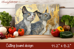 Cute cat love Cutting Board Sublimation Design | cats Product Image 1