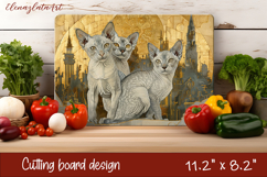 Cute cat love Cutting Board Sublimation Design | cats Product Image 1