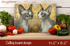 Cute cat love Cutting Board Sublimation Design | cats Product Image 1