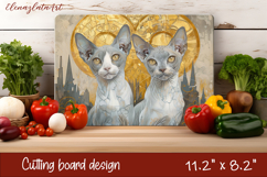 Cute cat love Cutting Board Sublimation Design | cats Product Image 1