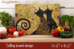 Cute cat love Cutting Board Sublimation Design | cats Product Image 1