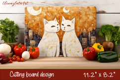 Cute cat love Cutting Board Sublimation Design | cats Product Image 1