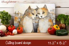 Cute cat love Cutting Board Sublimation Design | cats Product Image 1