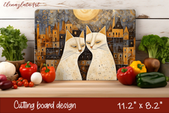 Cute cat love Cutting Board Sublimation Design | cats Product Image 1