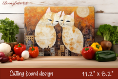 Cute cat love Cutting Board Sublimation Design | cats Product Image 1