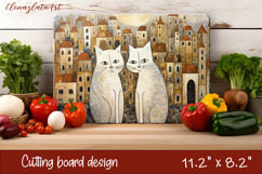 Cute cat love Cutting Board Sublimation Design | cats Product Image 1