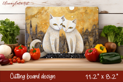 Cute cat love Cutting Board Sublimation Design | cats Product Image 1