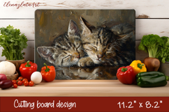 Cute cat love Cutting Board Sublimation Design | cats Product Image 1