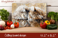 Cute cat love Cutting Board Sublimation Design | cats Product Image 1