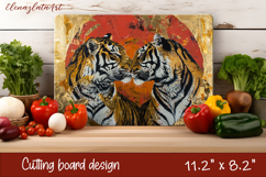 Cute cat love Cutting Board Sublimation Design | cats Product Image 1