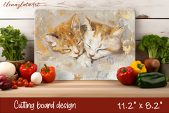 Cute cat love Cutting Board Sublimation Design | cats Product Image 1