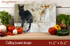 Cute cat love Cutting Board Sublimation Design | cats Product Image 1
