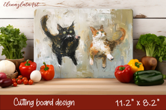 Cute cat love Cutting Board Sublimation Design | cats Product Image 1