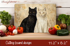 Cute cat love Cutting Board Sublimation Design | cats Product Image 1