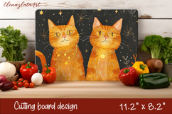 Cute cat love Cutting Board Sublimation Design | cats Product Image 1