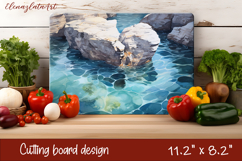 Sea cutting board design,Beach sublimation png Product Image 1