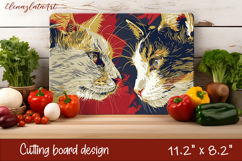 Cute cat love Cutting Board Sublimation Design | cats Product Image 1