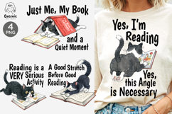 Funny cat Reading Book Quotes Sarcastic Book Lover Bookworm Product Image 1