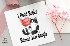 Funny Book Lover Cat Reading Png Sarcastic Quote Product Image 4