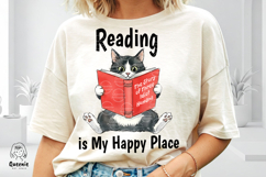 Funny Book Lover Cat Reading Bookworm Sublimation Png Product Image 2
