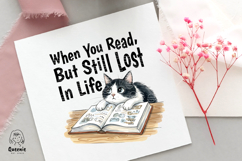 Funny Book Lover Cat Reading Bookworm Sublimation Png Product Image 4