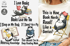 Funny Sleeping Cats Bookworm Sarcastic Book Lover Quotes Product Image 1