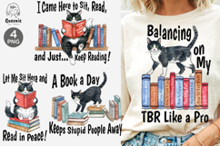 Funny Cat Reading Books Sarcastic Bookish Reading Quotes Product Image 1