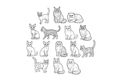 Cat Breeds Hand Embroidery Pattern PDF Cute Feline Hoop Product Image 2