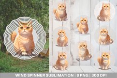 Cat British Wind Spinner | Sublimation Spinner Design Product Image 1