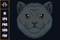 Cat British Shorthair head vector illustration Product Image 1