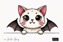 Cute Halloween Cat Peeking | Halloween PNG Product Image 1