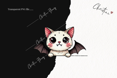 Cute Halloween Cat Peeking | Halloween PNG Product Image 2