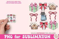 Cat Christmas Coquette PNG, Christmas Png Product Image 3
