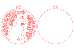 Cat Christmas Laser Cut SVG Product Image 2
