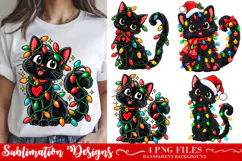 Cat Christmas PNG, Meowy Xmas Holiday Digital Design Product Image 1