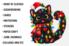 Cat Christmas PNG, Meowy Xmas Holiday Digital Design Product Image 3