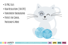 Digital cat clipart pack for planners