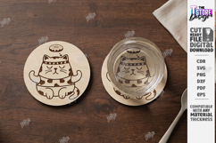 Cat Coaster Laser Cut Bundle | Funny Kitten Drink Coasters Product Image 3