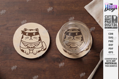 Cat Coaster Laser Cut Bundle | Funny Kitten Drink Coasters Product Image 4