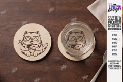 Cat Coaster Laser Cut Bundle | Funny Kitten Drink Coasters Product Image 5